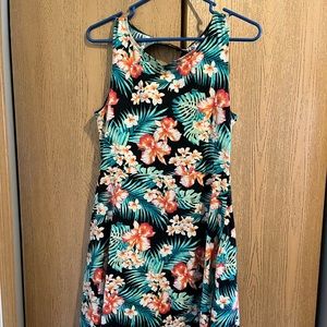 Tropical Print Skater Dress